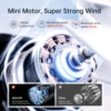 JISULIFE Handheld Turbo Fan,Super Strong Wind,5 Speeds,Long Battery Life,5000mAh,USB Rechargeable,Multipurpose Pocket fan 3