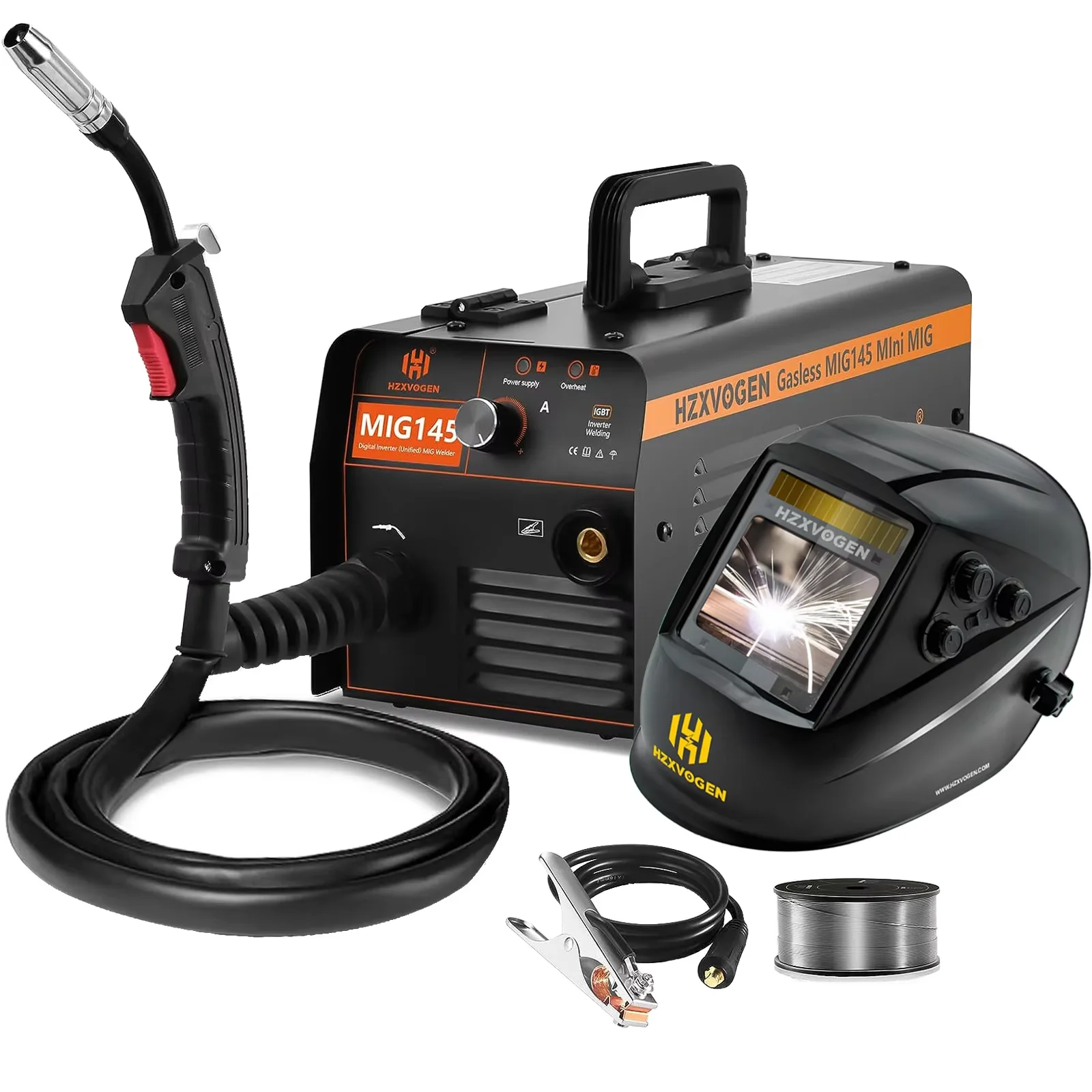 Hzxvogen-非ガス半自動溶接機,ケーブル付きMIG溶接機,ガスレス鉄溶接