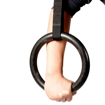 Gymnastic Rings ABS Fitness Gym Rings Pull-Up Rings Gymnastic Ring For Body Strength Chin Up Training Workout (Black) 1