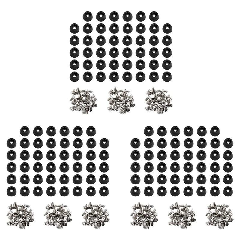 

New 360 Pcs Soft Cutting Board Rubber Feet With Stainless Steel Screws 0.28 X 0.59 For Furniture, Electronics And Appliances