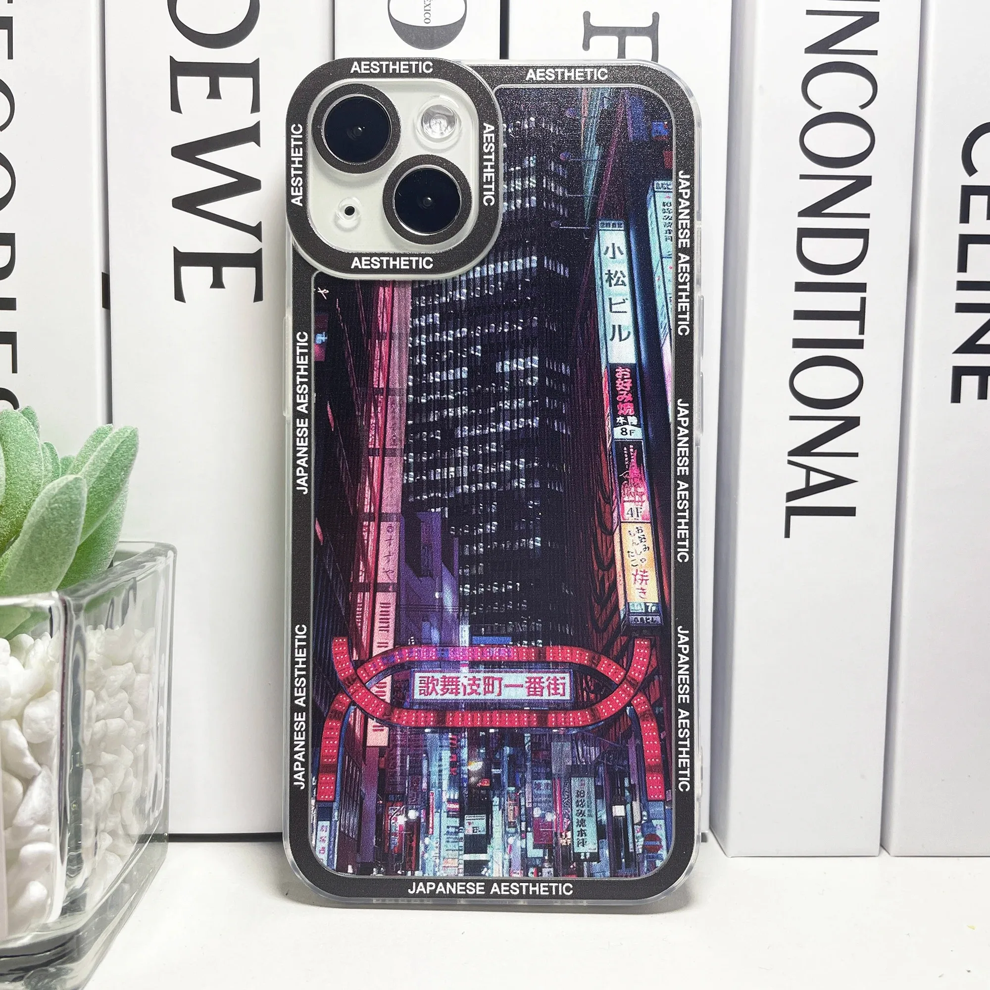 Japanese Aesthetic Neon Lights City Street Phone Case - Soft Cover