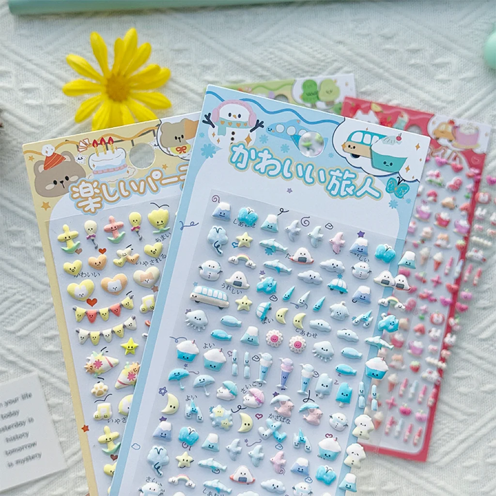 1개/4개 3D 미니 귀여운 동물 폼 스티커 사랑스러운 하트 포함 DIY 공예 장..