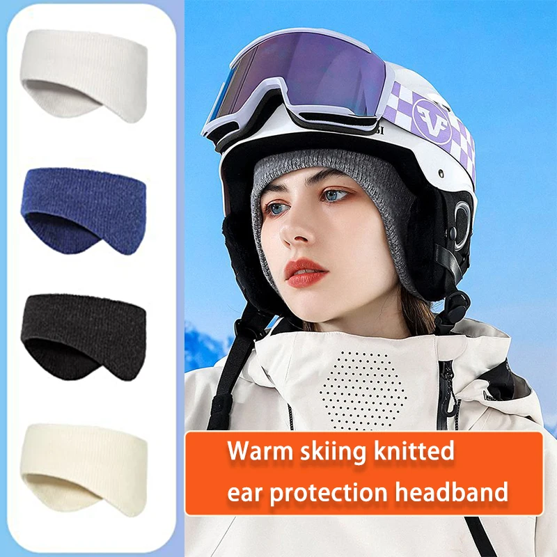 

1Pcs Warmer Knitted Earmuff Headband Fleece Lining Ear Protection Ear Cover Hair Bands Winter Outdoor Skiing Sports Headwear