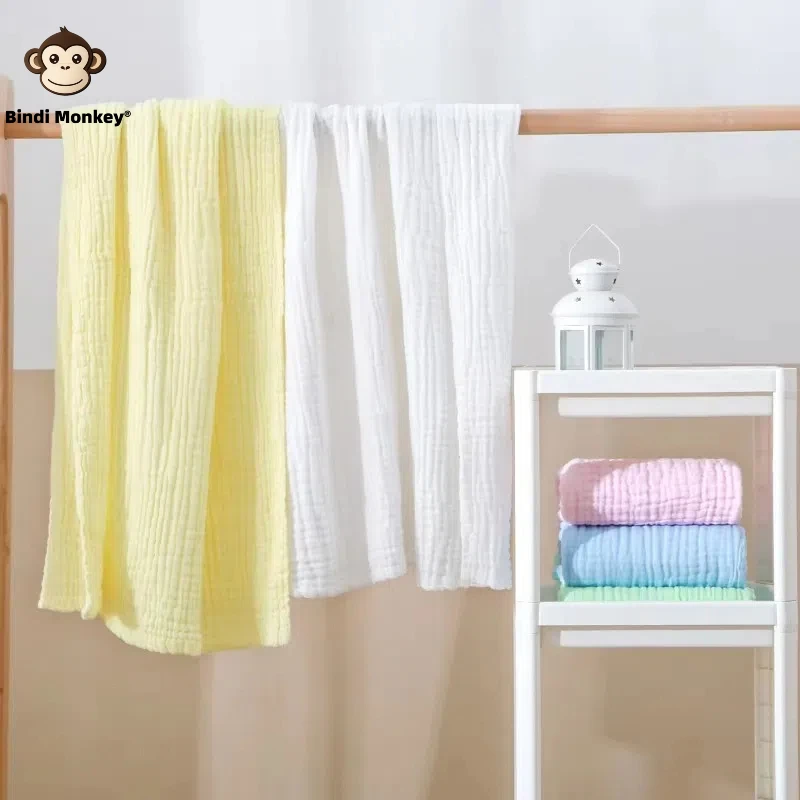 Six Layers of Pure Cotton Gauze Solid Color Bath Towel Soft Skin Absorbent 105*105cm bath towel cotton towel square towel