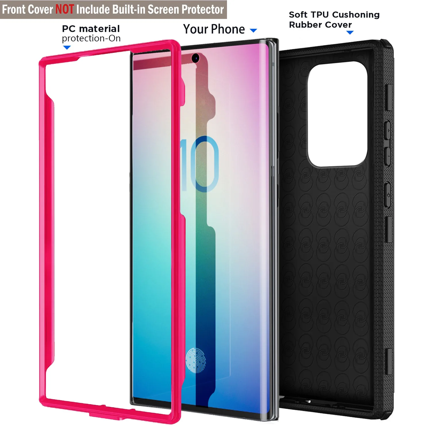 For Samsung Galaxy Note 10/Note10+/Note 10 Plus 5G Phone Case Shockproof Protective Heavy Duty Rugged Hybrid Cover Rose