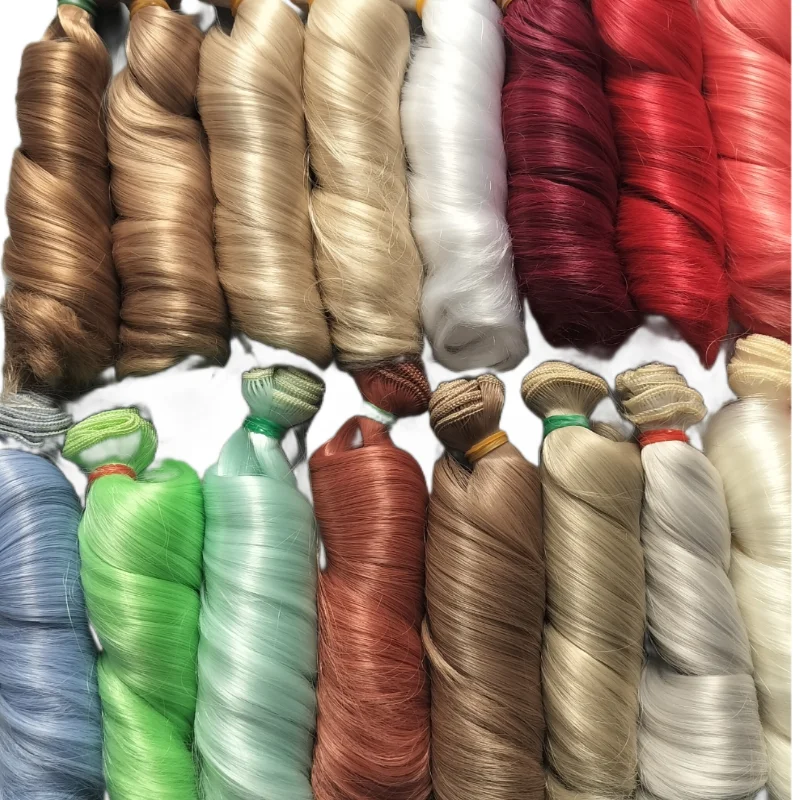 15 cm lockige Puppenperücken, braun, Khaki, Schwarz, hochtemperaturbeständiges, hitzebeständiges Puppenhaar, 1/3 1/4 1/6 BJD, DIY-Puppenperücken – Detail 4