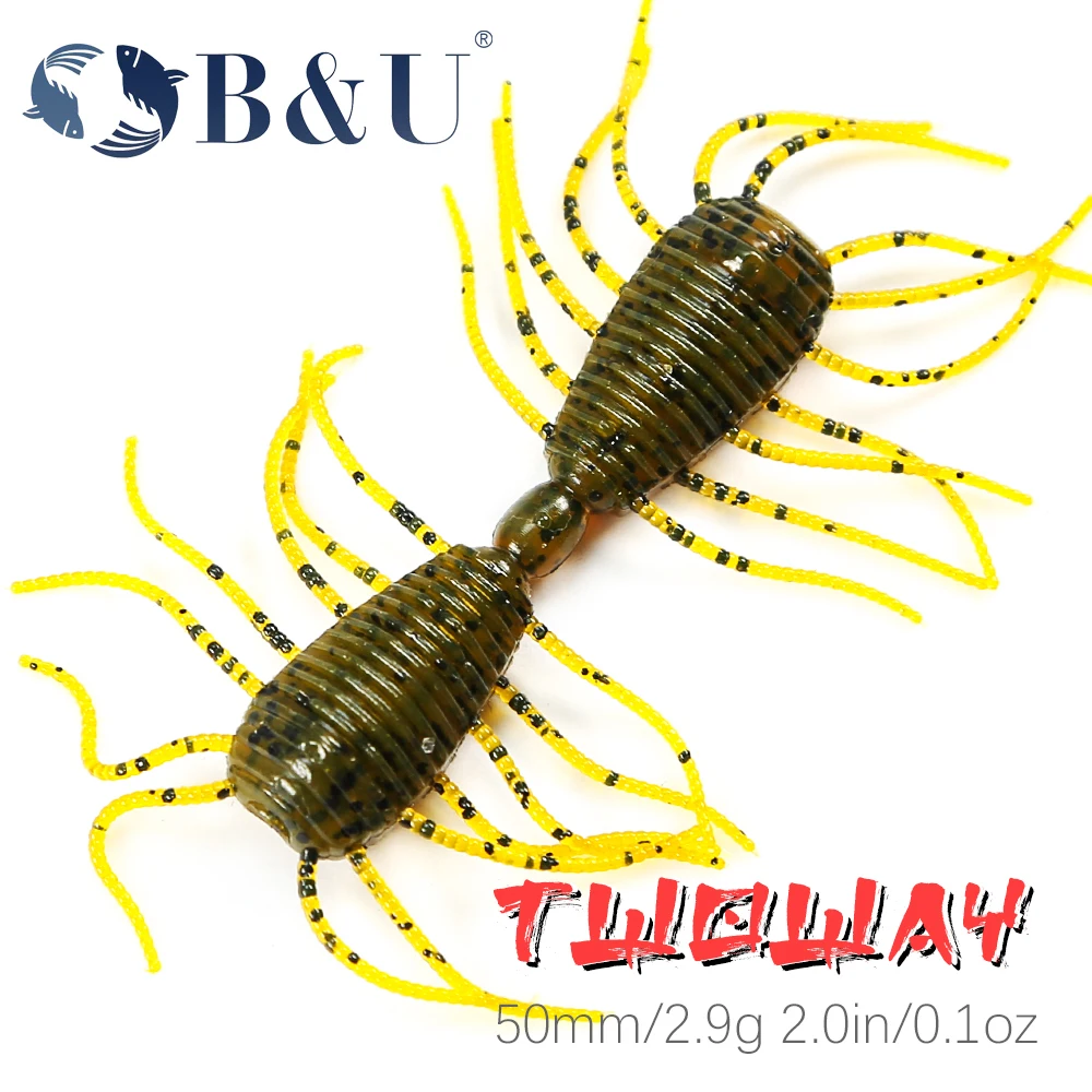 

B&U Larva Soft Bait Worm 50mm Fishing Lures For Bass Perch Pike Worm Lures Soft Fishing Tackle Carp Pesca Lures Trout Lure