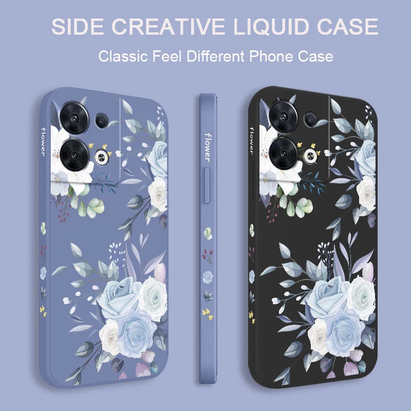 Elegant Fine Flowers Liquid Silicone Phone Case Cover