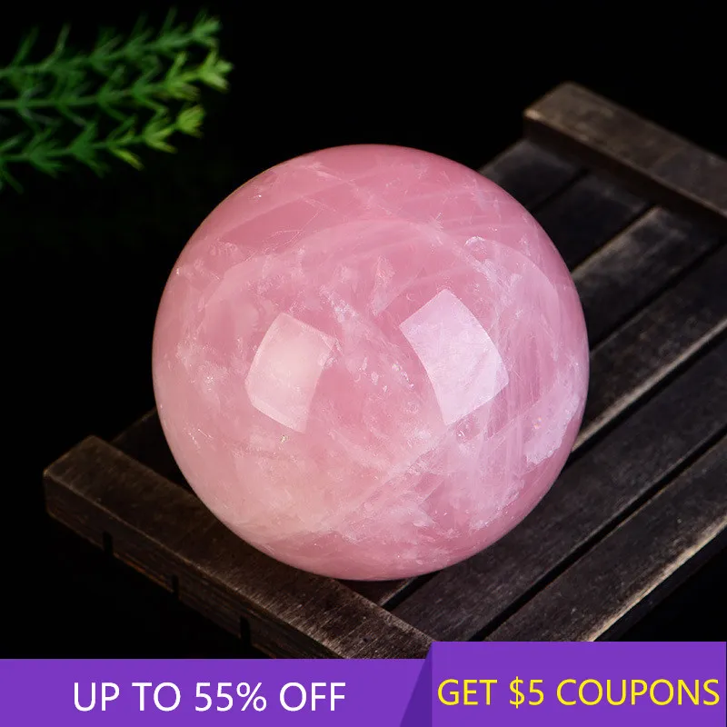 

70mm Large Natural Pink Rose Quartz Crystal Sphere Healing Mineral Rock Polished Stone Ball W/ Stand Fengshui Home Decoration