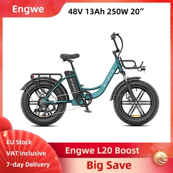 Engwe L20 Boost Bici elettrica Pneumatici grassi da 20 pollici 48V13Ah 625Wh 250W 126KM Sensore di coppia con pulsante Boost Display LCD E-bike
