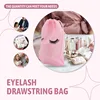 A15F-50 Pieces Eyelash Aftercare Bags Plastic Makeup Bags Toiletry Makeup Pouch Cosmetic Travel With Drawstring 3