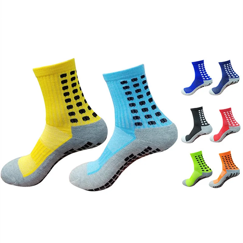 

New Sports 2023 High Quality Football Socks Men and Women Socks Non-slip Silicone Bottom Soccer Basketball Grip Socks