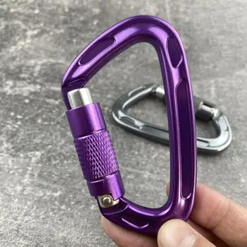 25KN Professional Carabiner Aluminum Safety Carabiner D Shape Buckle Key Hooks Climbing Buckle Security Master Lock Outdoor Tool
