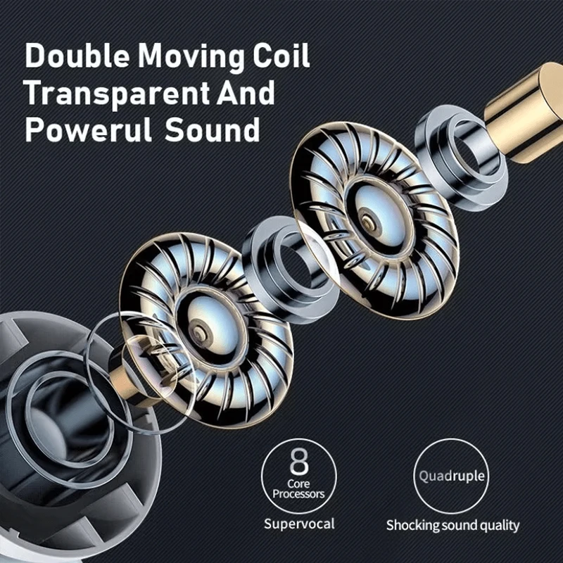 A8-Wireless headphones with noise cancellation, in-ear type, equipped with a charging case, high-fidelity stereo sound. 5