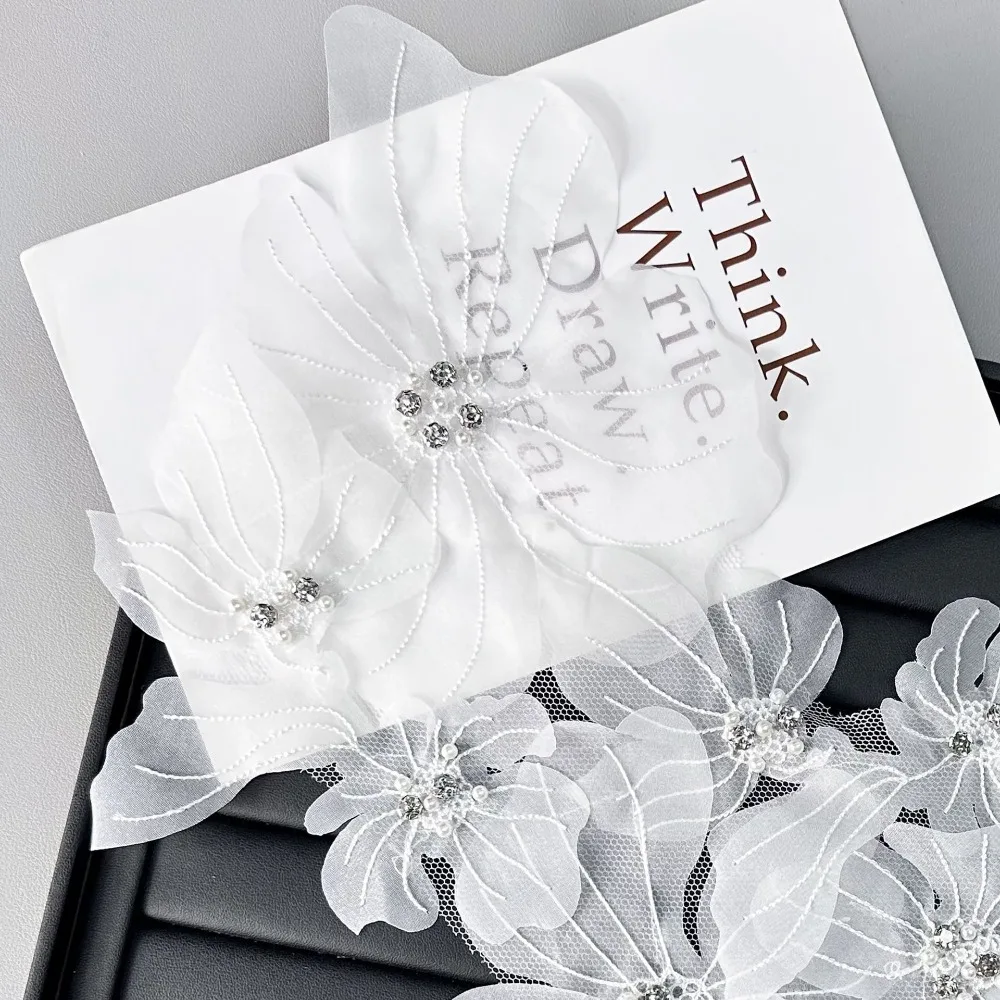 Mesh Flowers Cloth Patch Lace Flowers Hand-embroidered Cloth Decoration Patch DIY Clothing Accessories Lace Embroidered Patch