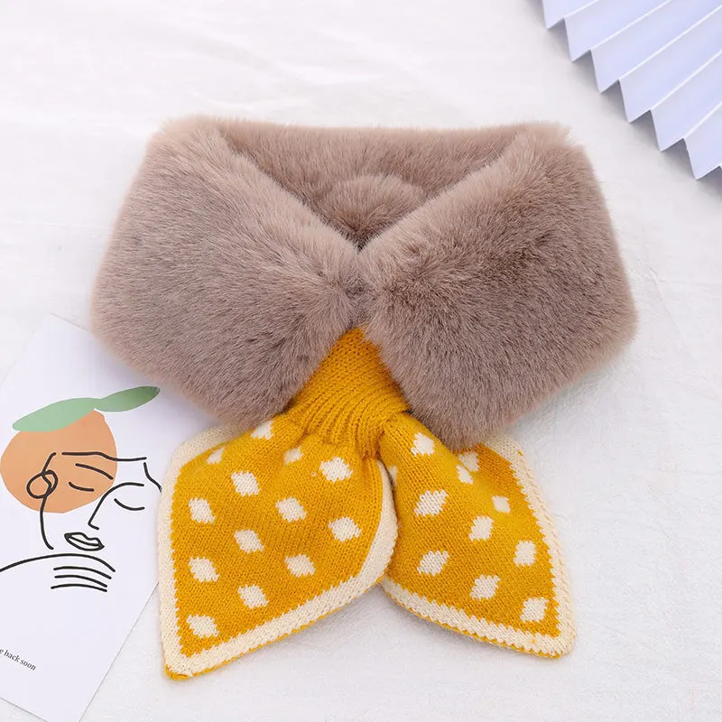 Autumn Winter Children Scarf Baby Girl Soft Scarf Cute Neck Warmer Plush Collar Kids Women Scarves Outdoor Neckerchief