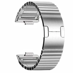 Stainless Steel Strap with Original Buckle for Smartwatch Replacement (Silver)