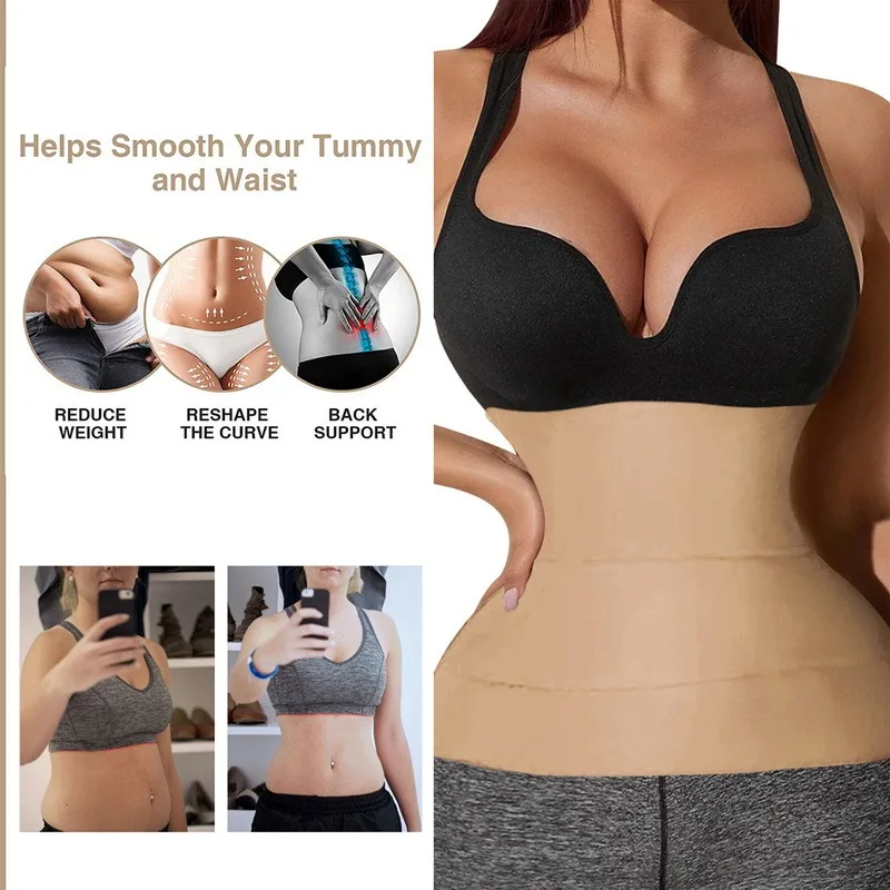 Waist Trainer for Women Tummy Wrap Waist Trimmer Belt Slimming Body Shaper Plus Size Invisible Wrap Waist Trainer Waist Support skims shapewear