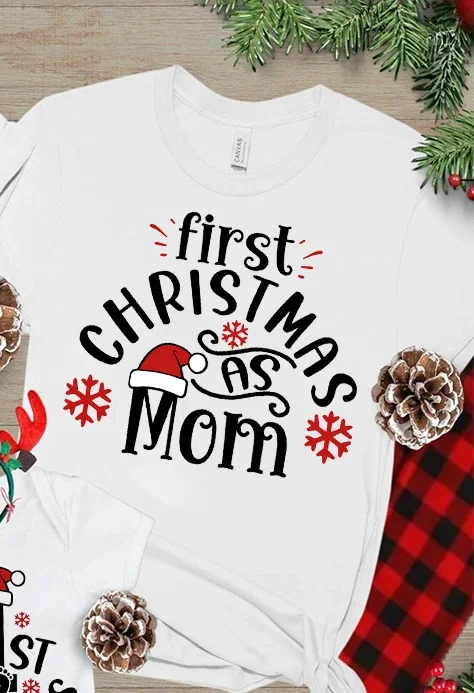 thumbnail image 1 of Conjuntos familiares de Navidad a juego, camiseta con estampado navideño para papá y mamá, mameluco para bebé, ropa familiar, fiesta de Navidad, regalo familiar, camiseta, 1 of 5