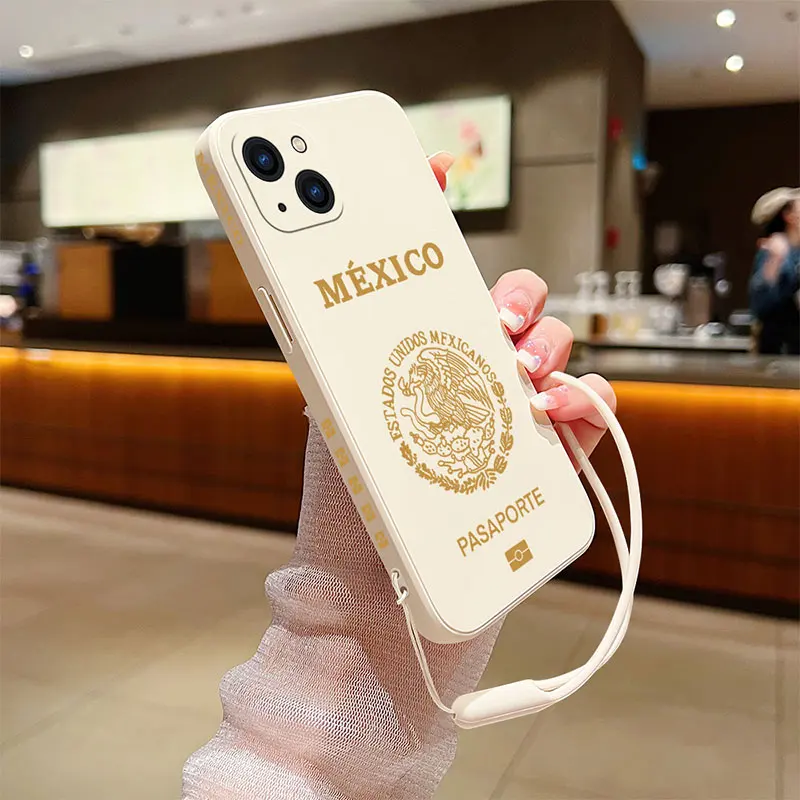 Mexico Passport Phone Case For iPhone 15 14 13 12 11 Pro Max Mini XR XSMAX SE 8 Plus Soft Liquid Silicone Cover