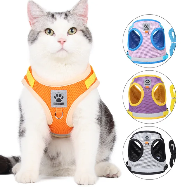 Puppy Dog Harness Leash Rope Set Breathable Summer Mesh Cat Dogs Harness Vest Reflective Pet Cat Chest Straps Chihuahua Yorkies 2