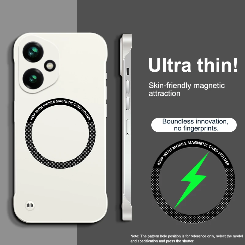 Frameless Slim Matte Magnetic Hard Case with MagSafe Wireless Charging Compatibility