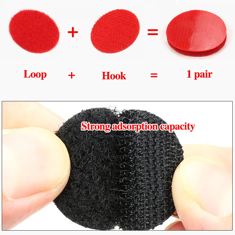 10mm Strong Self Adhesive Fastener Tape Round Dots Sticker Nylon Hook Loop Sticker Tape Sewing Craft DIY Accessories