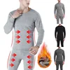 Winter Thermal Underwear Set For Men Thickened Bottom Shirt Long Johns 2pcs Thick Fleece Pajamas Suit Inner Wear Basic Clothing 3