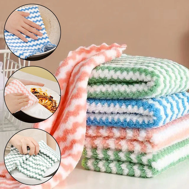 LAZI Kitchen Dish Towels, 16 Inch x 25 Inch Bulk Cotton Kitchen Towels, 6  Pack Dish Cloths for Dish Rags for Drying Dishes Clothes and Dish Towels