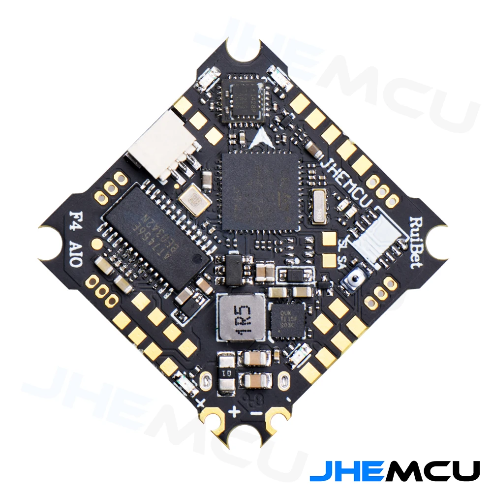 

JHEMCU Ruibet F4AIO 12A F411 Контроллер полета BLHELIS 12A 4 в 1 ESC 1-2S 25.5X25.5mm для FPV Фристайл Tinywhoop Cinewhoop Дрон