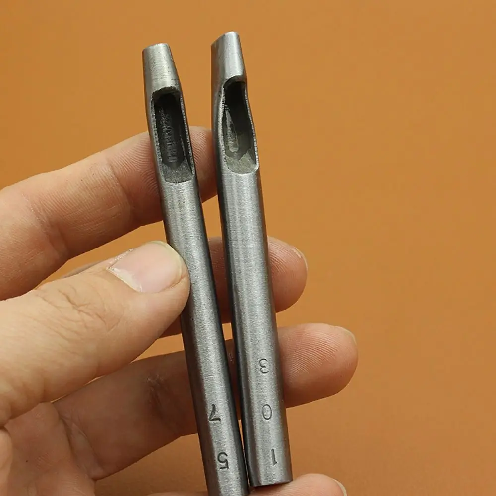 Silver Steel Leather Hole Puncher Tool for DIY Crafts and Sewing