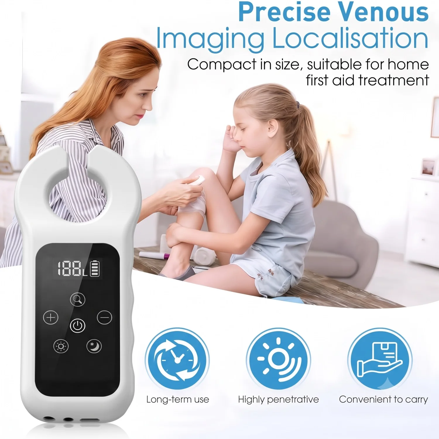 Scanner a infrarossi per vene mediche, rilevatore di vene a LED, dispositivo portatile per la localizzazione dei vasi sanguigni, dispositivo per la ricerca delle vene con display touch screen