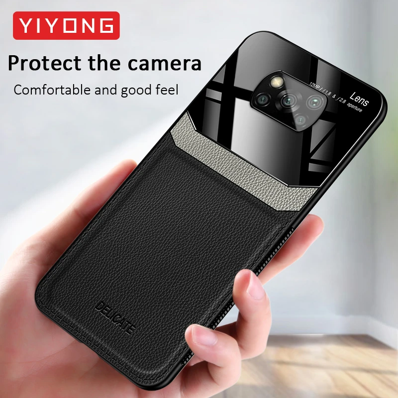 Poco X3 NFC Case YIYONG Silicone Frame PU Leather Cover For Xiaomi Pocophone X3 X4 GT Xiomi Poco F4 F3 F2 M3 M4 X4 Pro 5G Cases galaxy z flip3 phone case