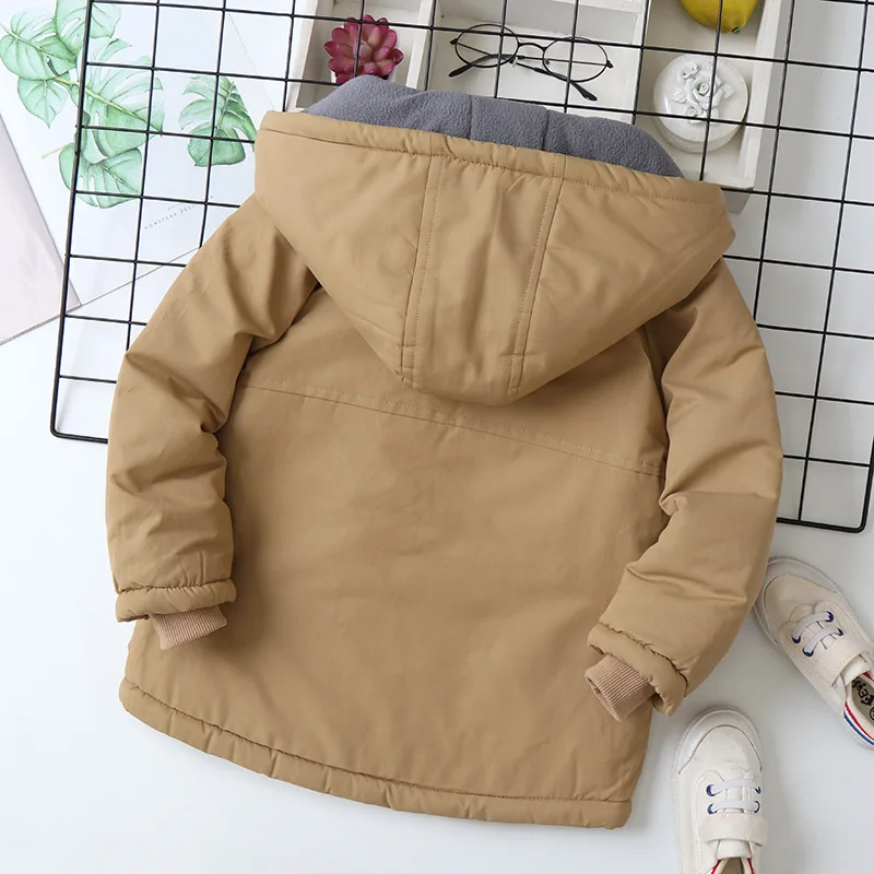OLEKID Autumn Winter Children Jacket For Boys Hooded Plus Velvet Thicken Warm Teenage Boy Outerwear Coat 4-14 Year Kids Parka 3