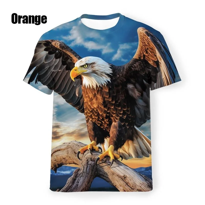 

Fashion Animal Bird Eagle 3D Printing T Shirt Men's Round Neck Short-sleeved Shirt T-shirt