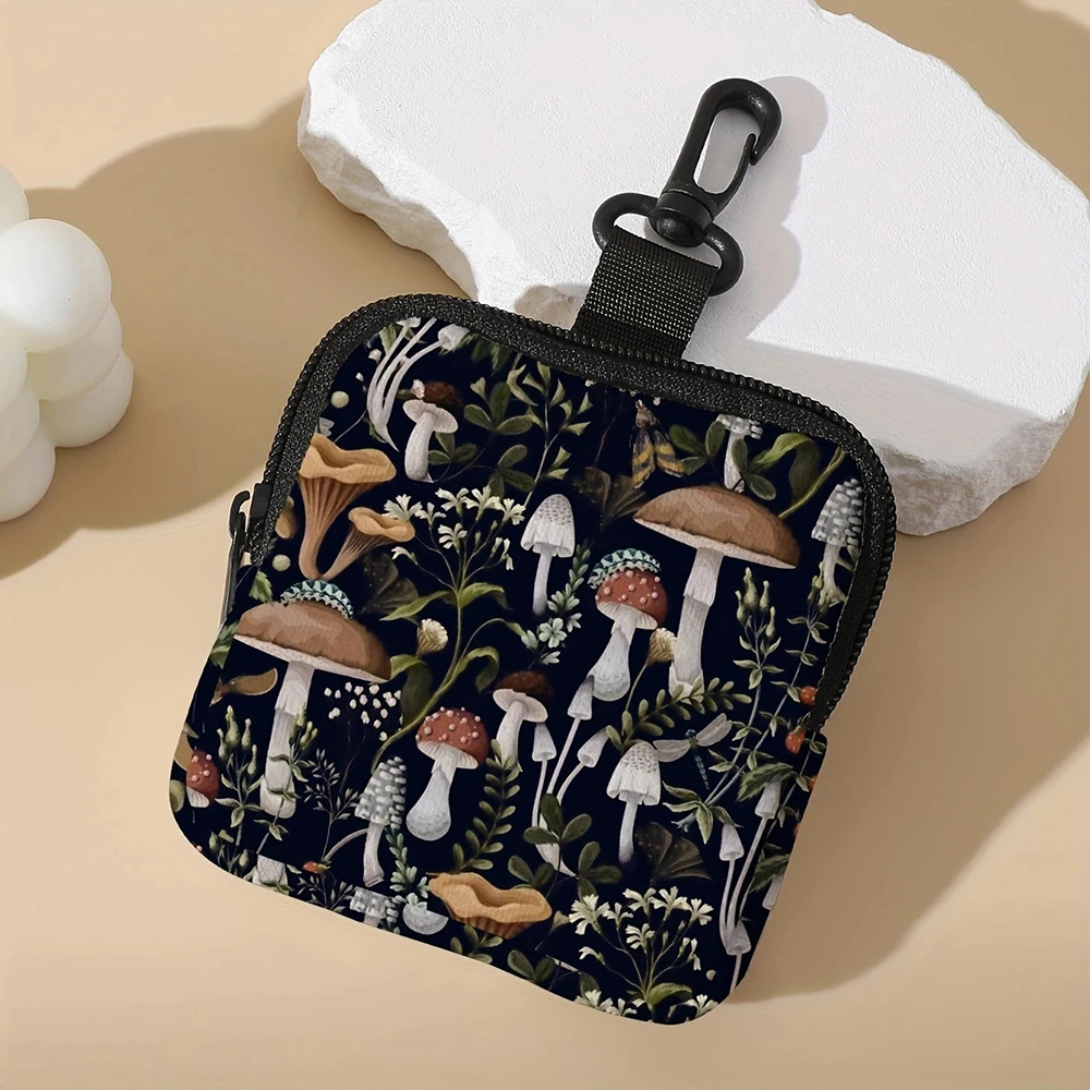 1pc， Ideal choice for mushroom patterned large capacity coin wallets, digital printed coin wallets, storage bags, and gifts