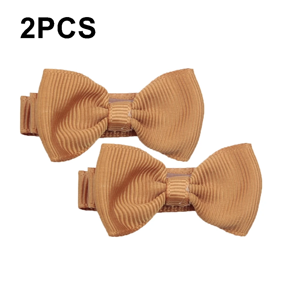 Fashion 2pcs/lot Ribbon Grosgrain Bows Hair Clips Bow Baby Girls Barrettes Solid Color Children Hairpins Hairgrips Photo Props baby accessories carry bag	 Baby Accessories