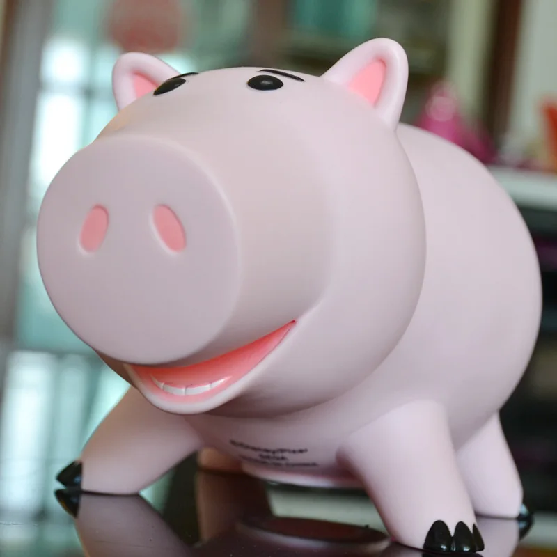 

Disney Cartoon Toy Story Kawaii Piggy Bank Hamm Pig Coin Box Animation Figures Collectible Decor Birthday Gifts for Kids Friends
