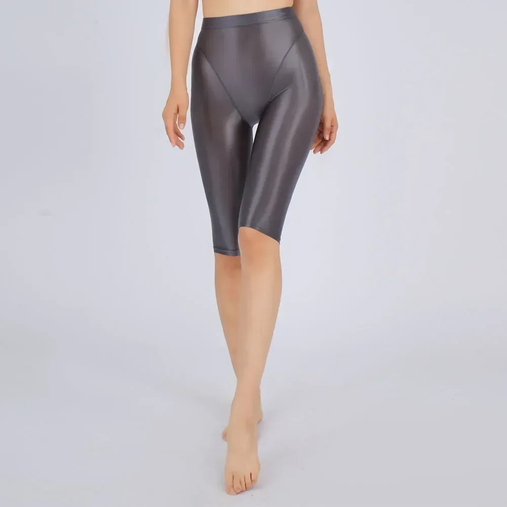 Women Sexy Lingerie Hot Jeggings Shorts Oil Glossy Shiny Casual Tight Yoga Pant Perspective Sex Erotic Costumes Lingeries