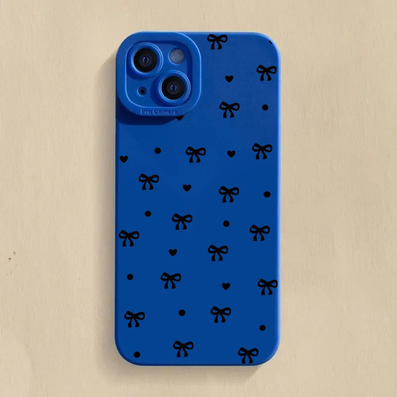 Elegant Black Bow Shockproof Silicone Phone Case – Soft and Durable Cover