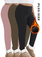 3 Pack Plus Size Super Soft Fleece Lined Leggings Women, Workout Yoga Running Thermal Warm Pants For cold winter Running