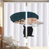 Window Kitchen Curtains for Living Room 2 Pieces Blackout Curtains Door Curtain D-detective C-conan Bedroom Decoration Partition 1