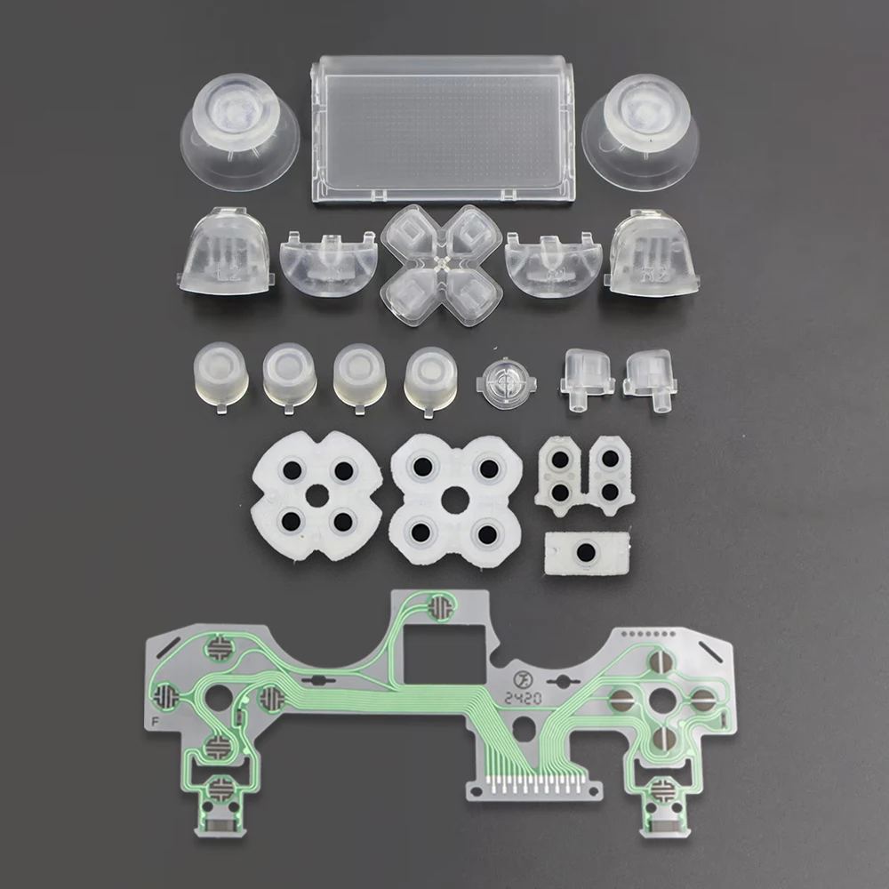 Enhanced Gamepad Repair Kit: Full Button Set with Conductive Film, Analog Thumb Caps, D-Pad, LR Trigger, and Conductive Rubber Pad