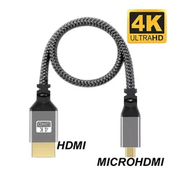 0.3m Premium Nylon Braided 4K HD Micro HDMI Cable - 2m (Micro HDMI)
