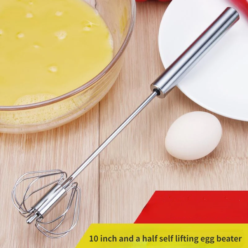 

Stainless steel semi-automatic egg beater, press type egg beater, rotary manual cream whipping, flour baking mixer