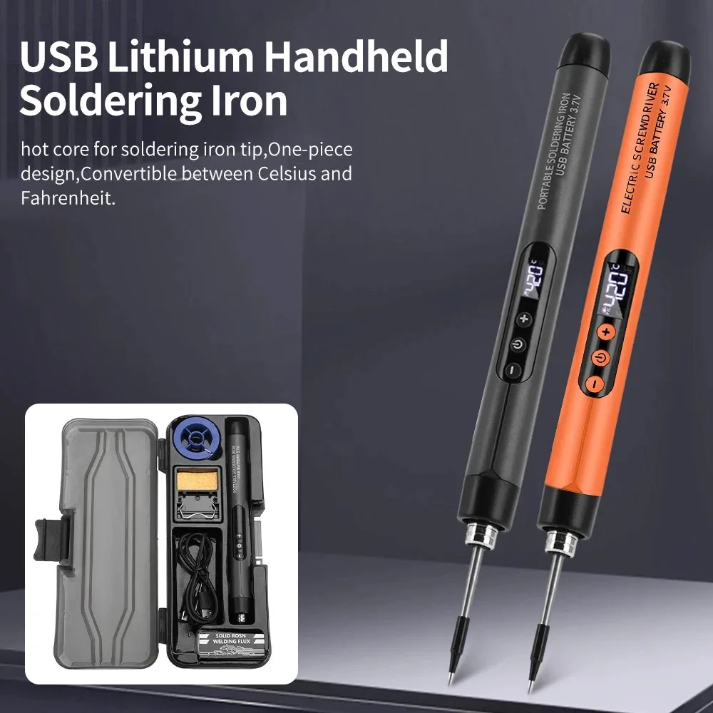 Digital Display USB Rechargeable Soldering Iron Portable Wireless DIY Tool Kit For Home Appliance Repair Smoke Absorber