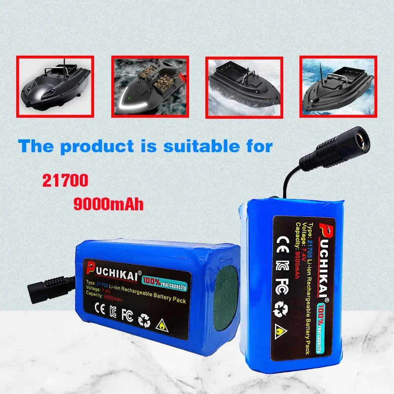 

21700 ForT188 T888 2011-5 Remote Control Fish Finder Fish Ear Ship Accessories RC Lamp Accessories 2S2P 7.4V 100%Real capacity