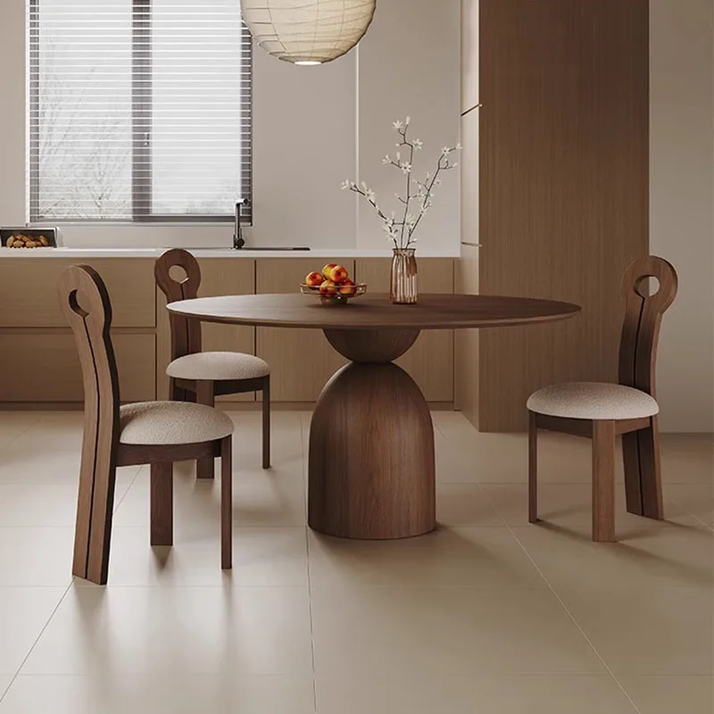 

Organiser 8 People Dining Table Modern Living Round Wooden Dining Table Turntable Luxury Muebles Para El Hogar Home Furniture