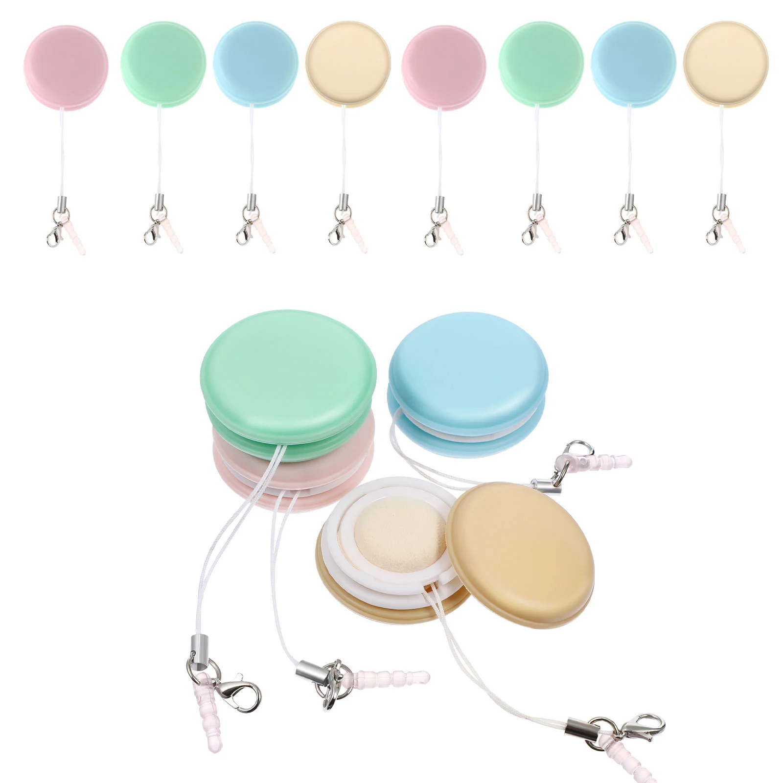 

Phone Screen Cleaners Macaron Shaped Phone Cleaning Wipes Brushes Cell Phone Lanyards Decorative Pendants