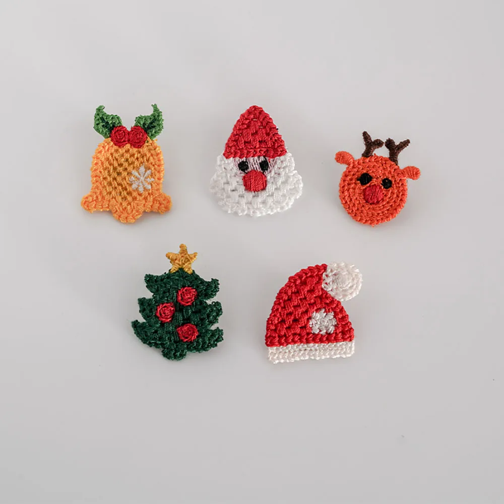 

Женская трикотажная вязаная крючком Подарочная шерстяная Милая брошь в виде рождественской елки, деда мороза, Рождественское украшение для шляпы